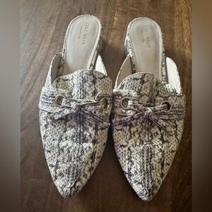 Cole Haan Emily Black Gray Python Leather Mule 8.5